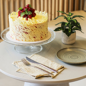 2 Layer Raspberry White Chocolate Cake - Plain Desserts